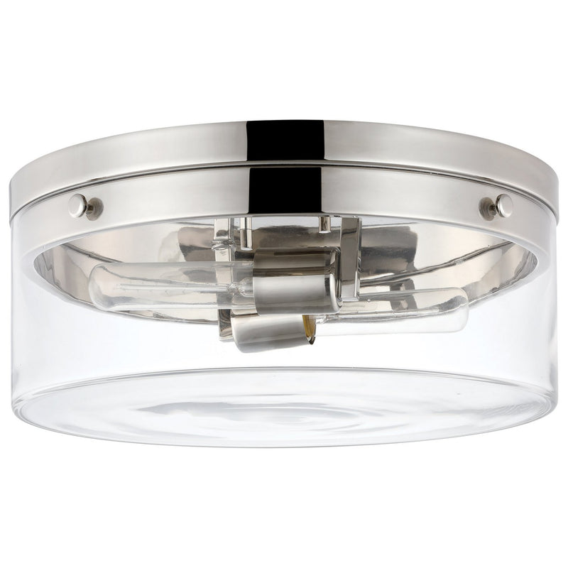 Intersection 11" 2-Light Flush Mount in Polished Nickel