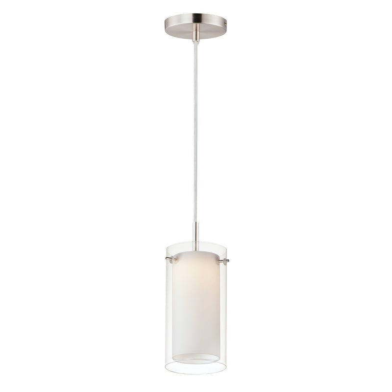 Duo LED Mini Pendant in Satin Nickel