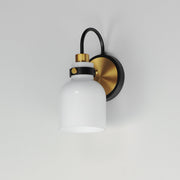 Milk 1 Light Wall Sconce in Black / Satin Brass