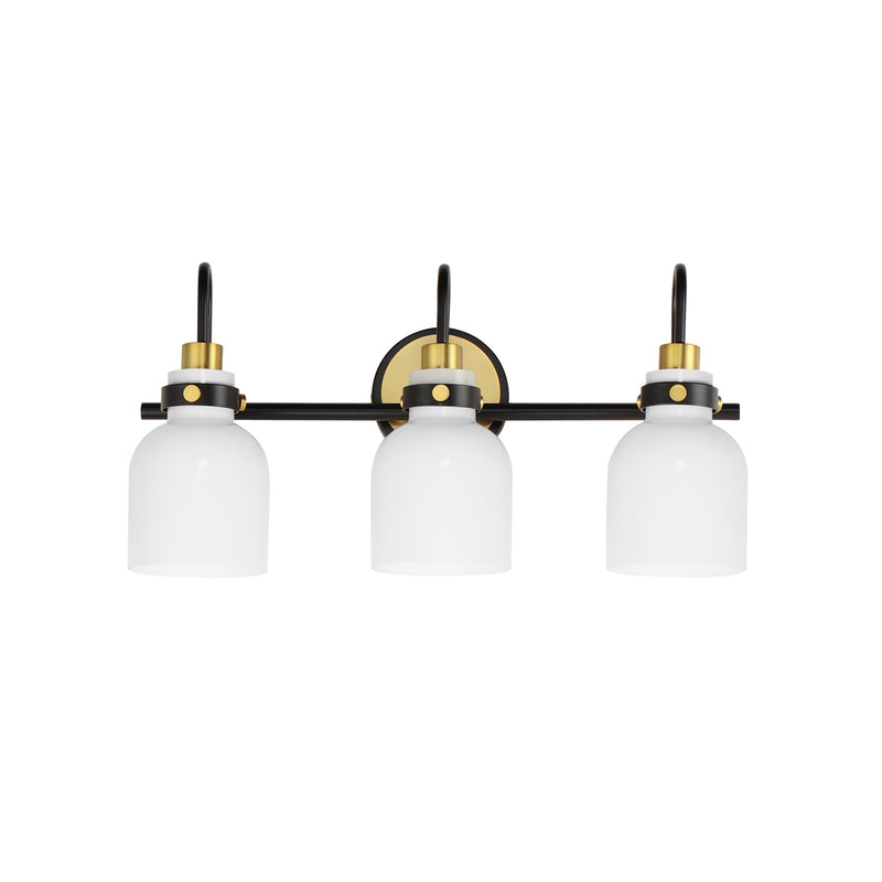 Milk 3 Light Bath Vanity in Black / Satin Brass