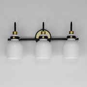 Milk 3 Light Bath Vanity in Black / Satin Brass