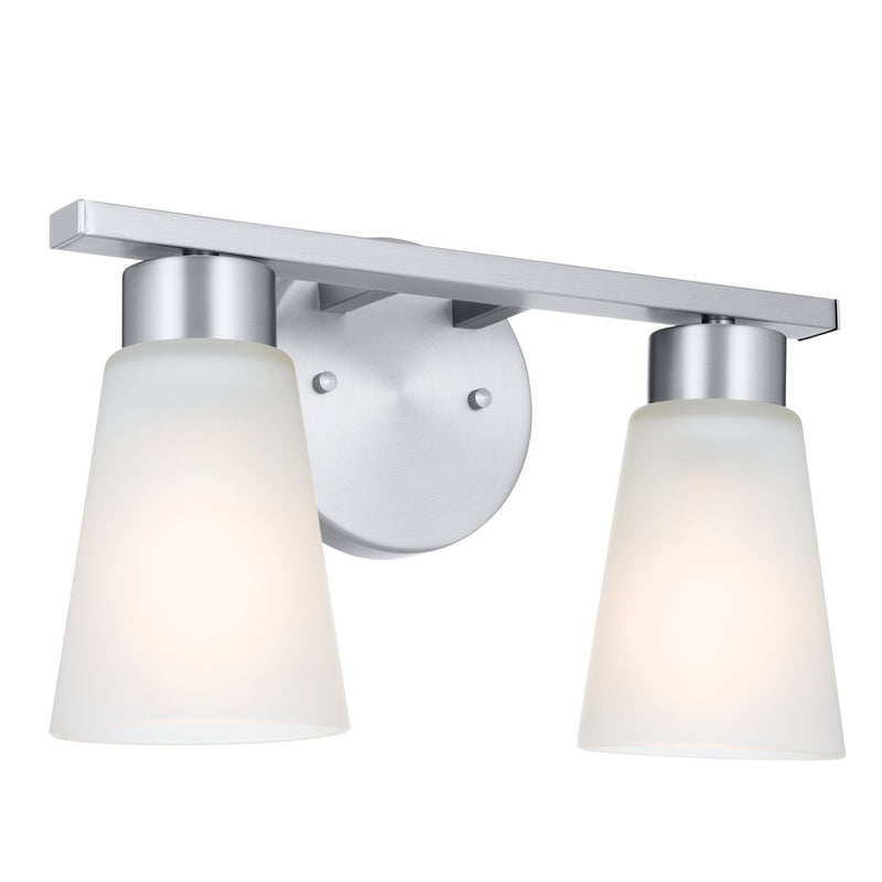 Stamos 2-Light Bath Vanity Light in Brushed Nickel