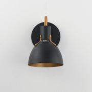 Dusk 1 Light Wall Sconce in Black / Antique Brass