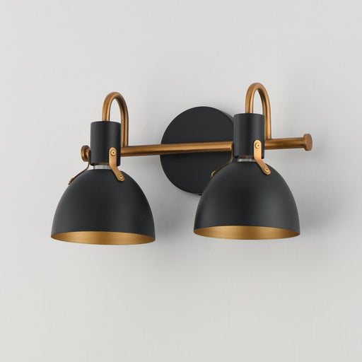 Dusk 2 Light Bath Vanity in Black / Antique Brass