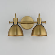 Dusk 2 Light Bath Vanity in Satin Brass