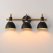 Dusk 3 Light Bath Vanity in Black / Antique Brass