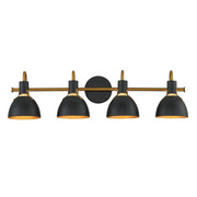 Dusk 4 Light Bath Vanity in Black / Antique Brass