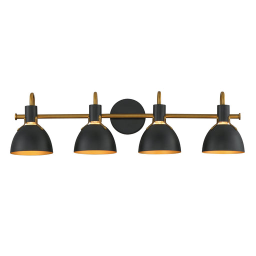 Dusk 4 Light Bath Vanity in Black / Antique Brass