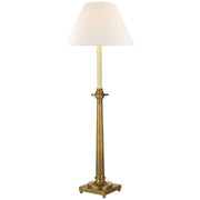 Swedish Column Buffet Table Lamp in Antique-Burnished Brass