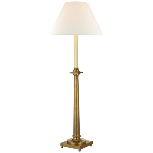 Swedish Column Buffet Table Lamp in Antique-Burnished Brass