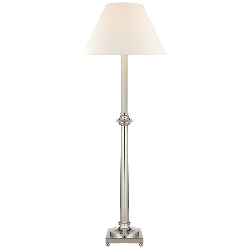 Swedish Column Buffet Table Lamp in Polished Nickel
