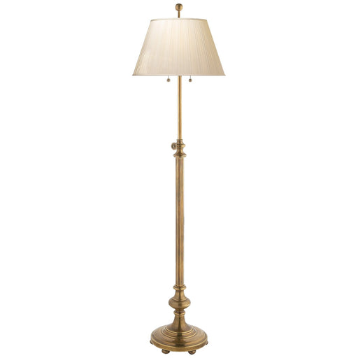 Overseas Adjustable 2-Light Floor Lamp in Antique-Burnished Brass