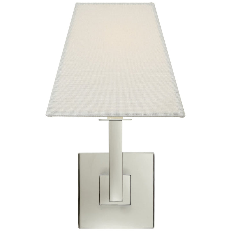 Architectural Linen Shade Wall Sconce in Polished Nickel