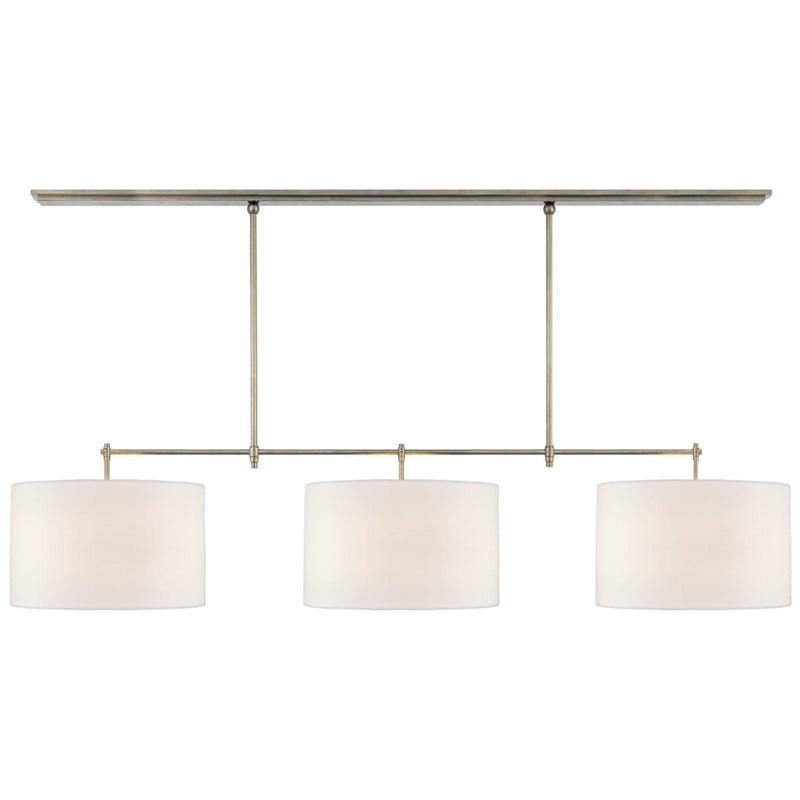 Bryant Large 3-Light Billiard Linear Pendant in Antique Nickel