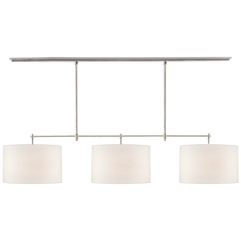 Bryant Large 3-Light Billiard Linear Pendant in Polished Nickel