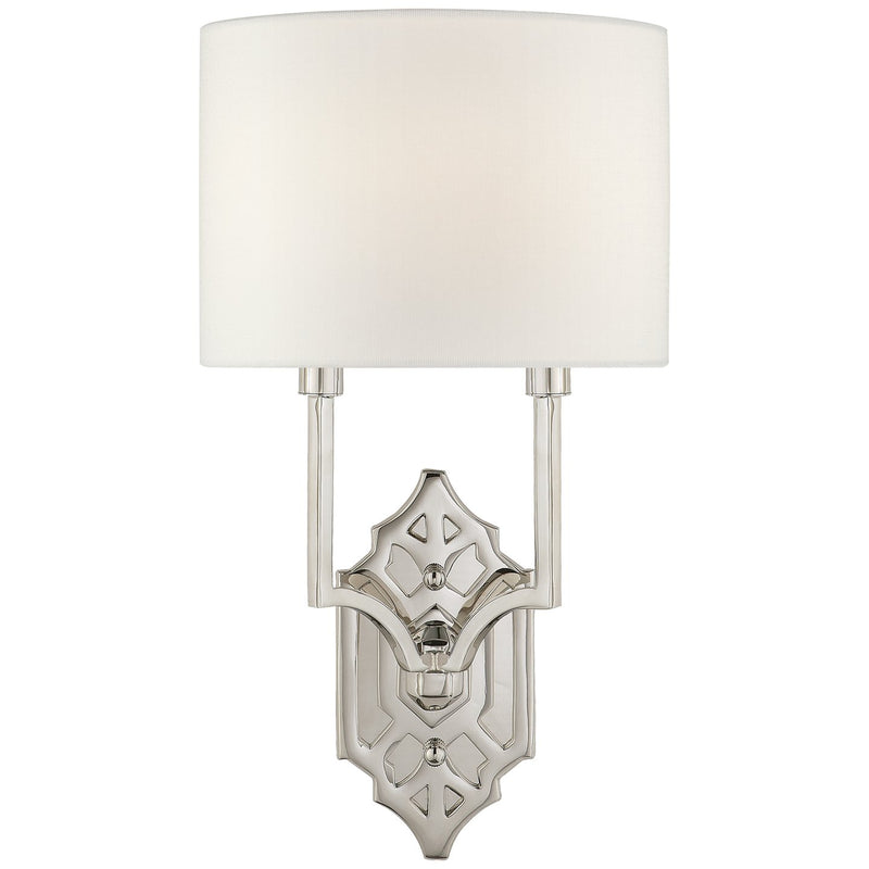 Silhouette Fretwork 2-Light Wall Sconce in Polished Nickel