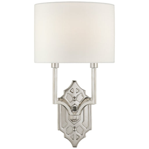 Silhouette Fretwork 2-Light Wall Sconce in Polished Nickel