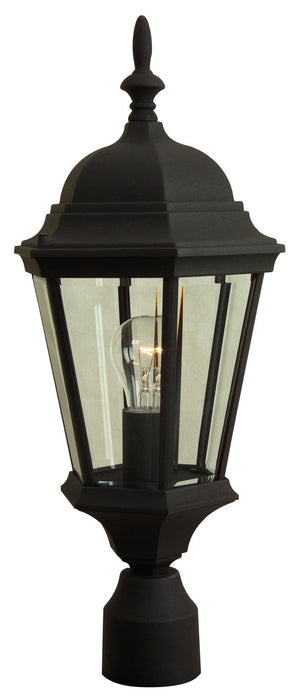 Straight Glass 1-Light Post Mount in Textured Matte Black