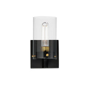 Pinn 1 Light Wall Sconce in Black / Satin Brass