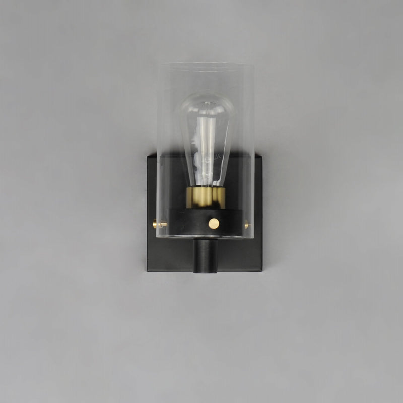 Pinn 1 Light Wall Sconce in Black / Satin Brass