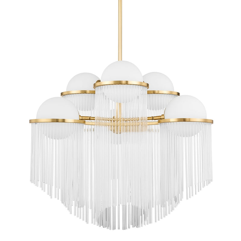 Celestial 6-Light Chandelier in Aged Brass - Lamps Expo