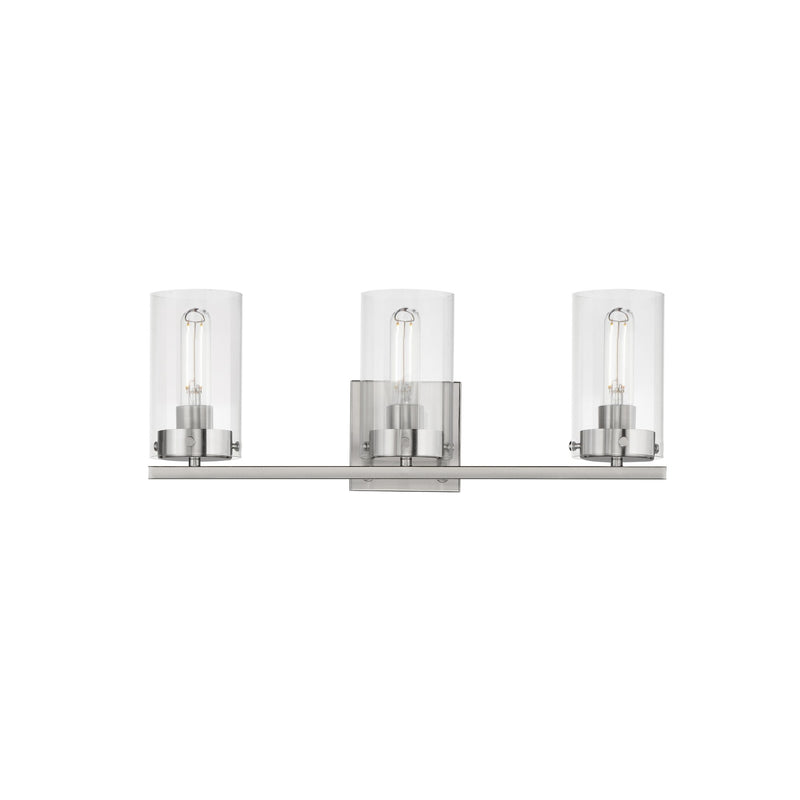 Pinn 3 Light Bath Vanity in Satin Nickel