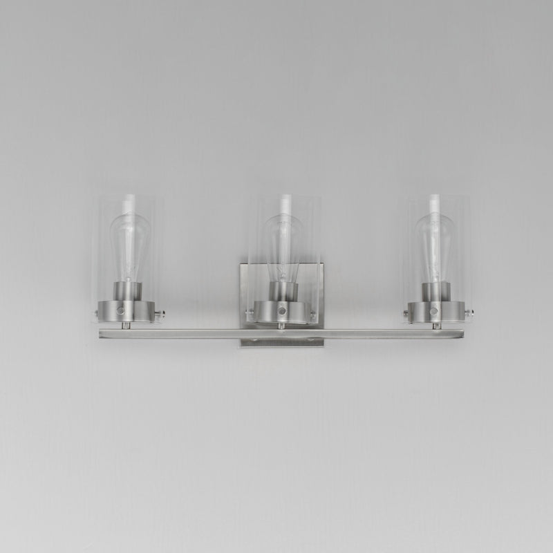 Pinn 3 Light Bath Vanity in Satin Nickel
