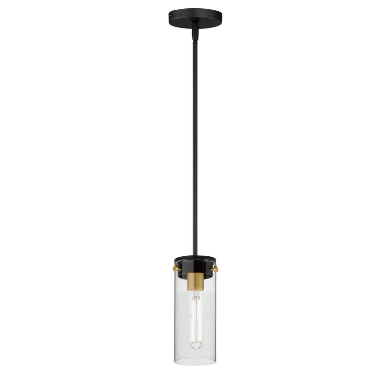 Pinn Mini Pendant in Black / Satin Brass