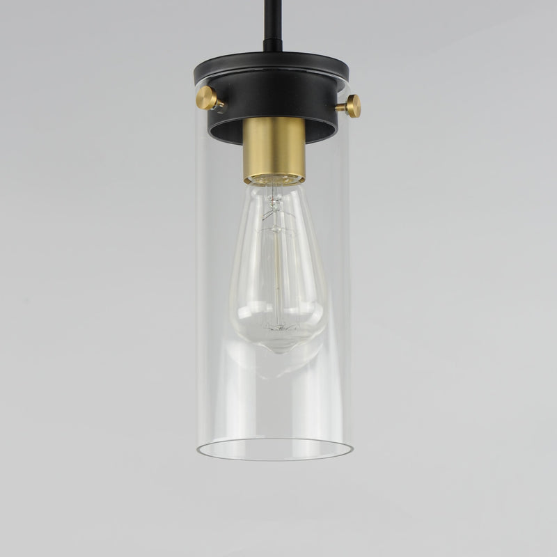Pinn Mini Pendant in Black / Satin Brass