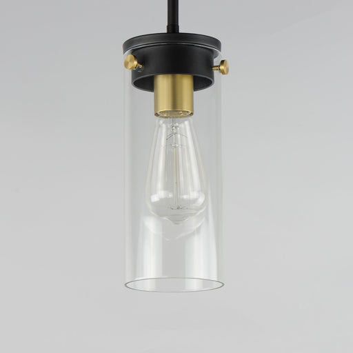 Pinn Mini Pendant in Black / Satin Brass
