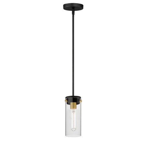 Pinn Mini Pendant in Black / Satin Brass