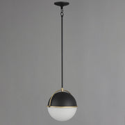 Duke 12" Pendant in Black / Weathered Brass