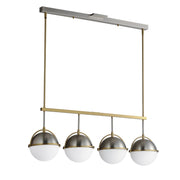 Duke 4 Light Linear Pendant in Satin Nickel / Satin Brass