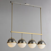 Duke 4 Light Linear Pendant in Satin Nickel / Satin Brass
