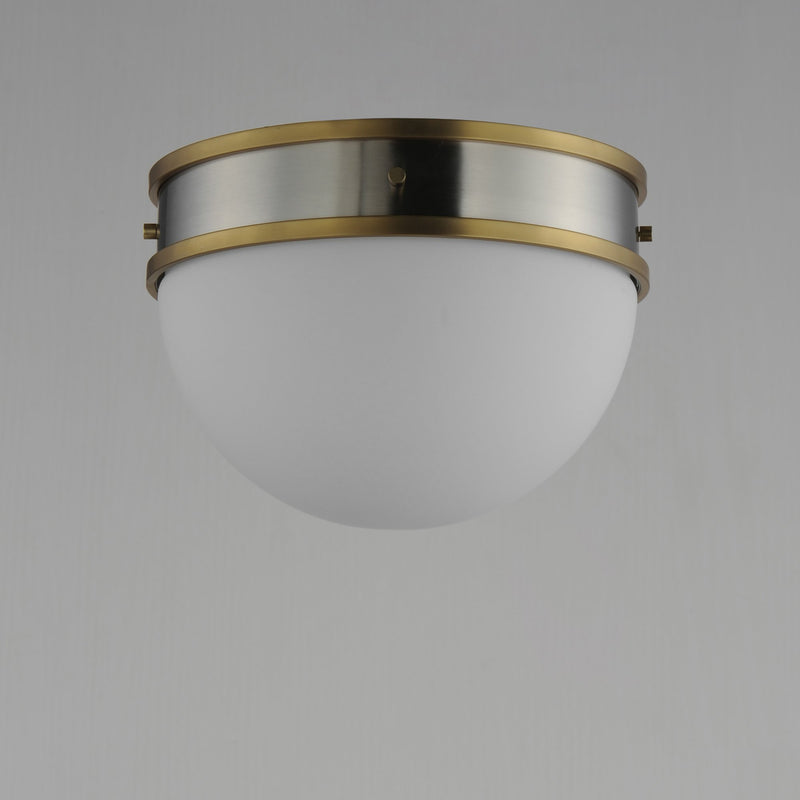Duke 1 Light Flush Mount in Satin Nickel / Satin Brass