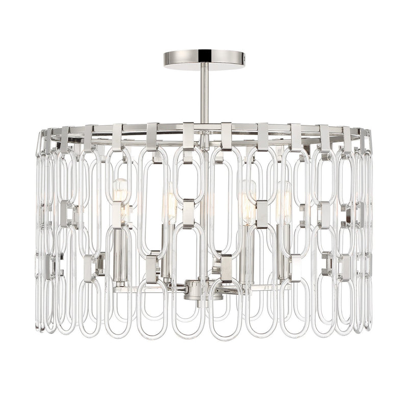 Charming 4-Light Convertible Chandelier in Polished Nickel