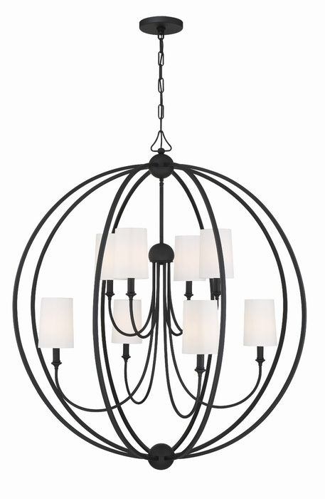 Sylvan 8-Light Chandelier in Black Forged - Lamps Expo