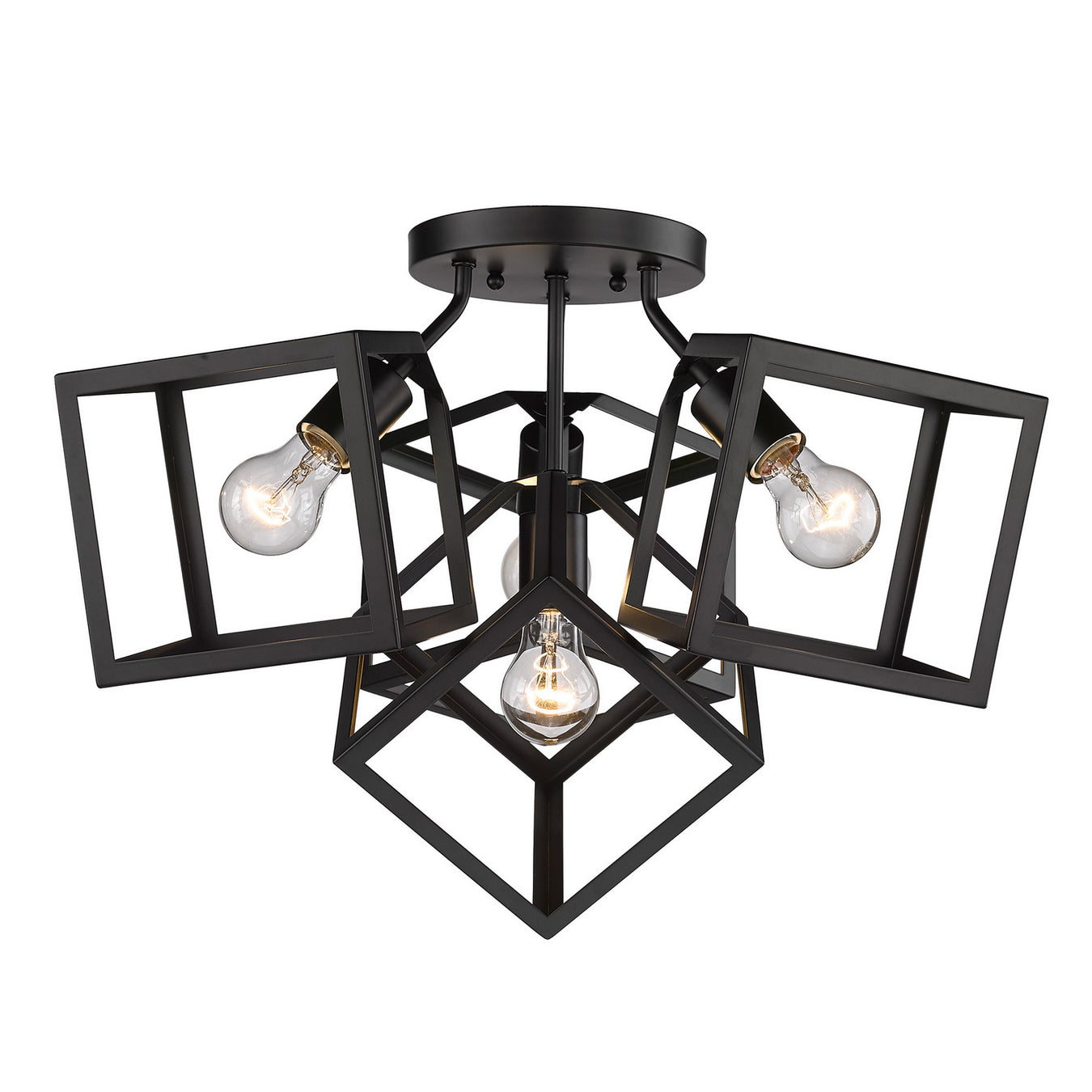 2086-4SF BLK - Cassio 4-Light Semi-Flush in Matte Black by Golden Lighting