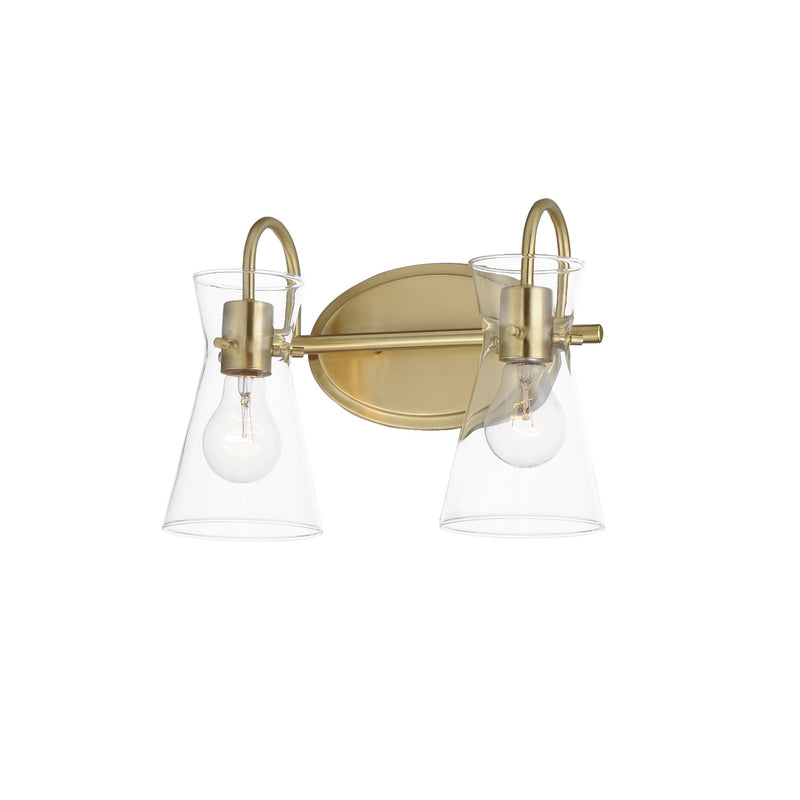 Ava 2 Light Bath Vanity in Natural Aged Brass