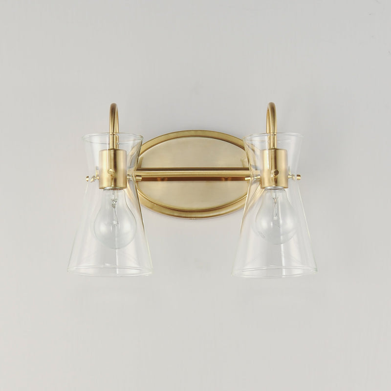 Ava 2 Light Bath Vanity in Natural Aged Brass