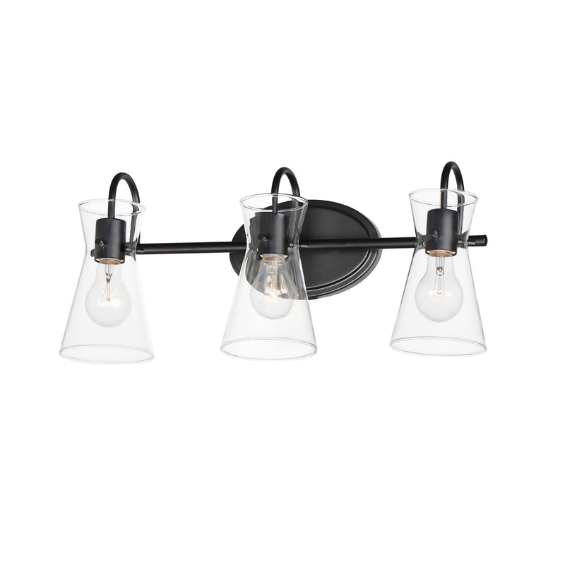 Ava 3 Light Bath Vanity in Black