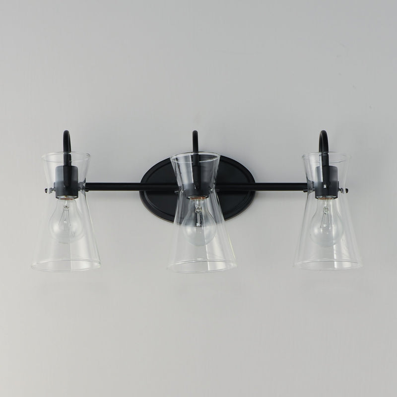 Ava 3 Light Bath Vanity in Black