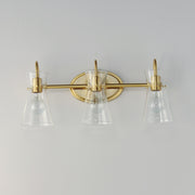 Ava 3 Light Bath Vanity in Natural Aged Brass