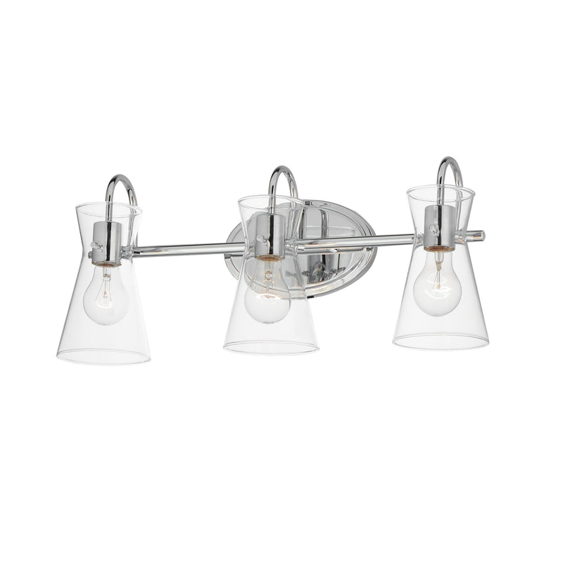 Ava 3 Light Bath Vanity in Polished Chrome
