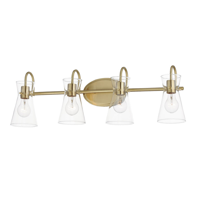 Ava 4 Light Bath Vanity in Natural Aged Brass