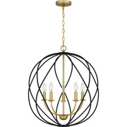 Bryn 5-Light Pendant in Aged Brass