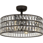 Crystal 4-Light Fandelier in Western Bronze