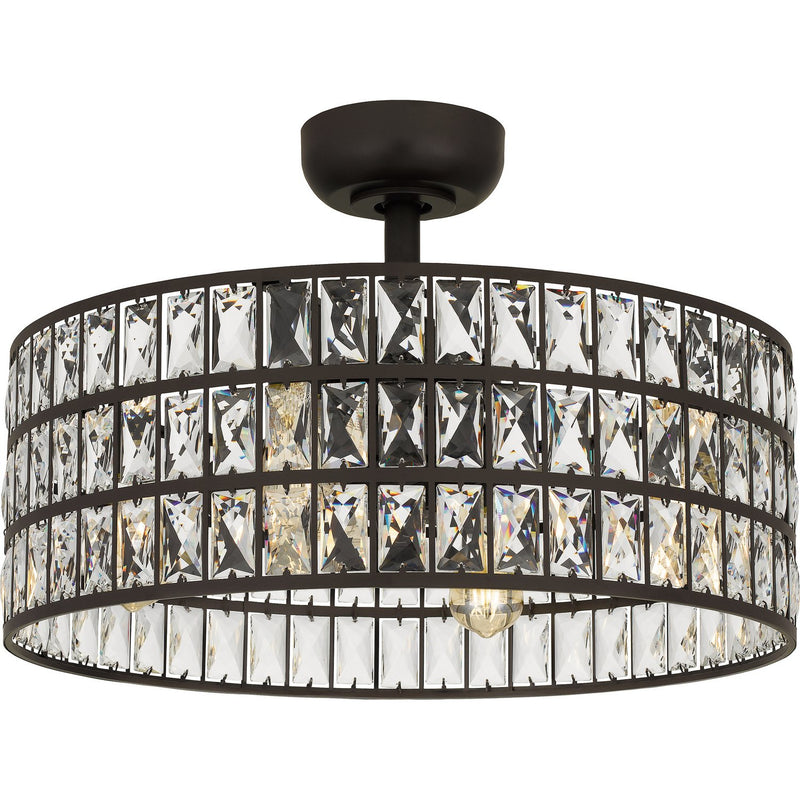 Crystal 4-Light Fandelier in Western Bronze