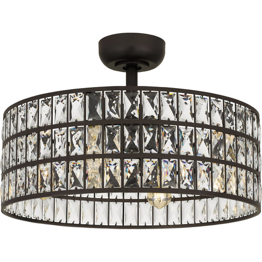 Crystal 4-Light Fandelier in Western Bronze