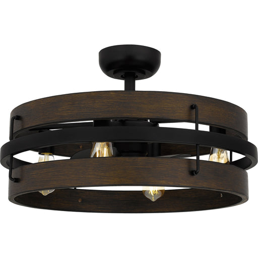 Farmhouse 4-Light Fandelier in Matte Black